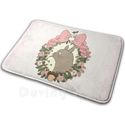 Totoro Illustration - Graphic Design Mat Rug Carpet Anti-Slip Floor Mats Bedroom Totoro Anime Manga Miyazaki Japan Pop Nature