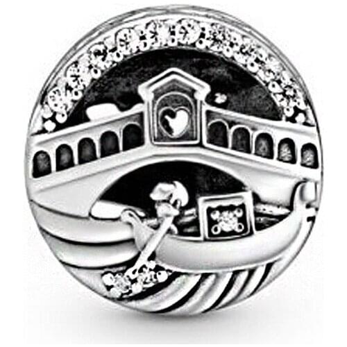 2020 Summer New 925 Sterling Silver Venice Rialto Bridge Openwork Charms Beads fit Original 3mm Bracelets Women DIY Jewelry