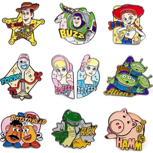 LT852 Toy Story FORKY Anime Cute Enamel Pins and Brooches for Women Fashion Lapel Pin Backpack Bags Badge Kids Gifts
