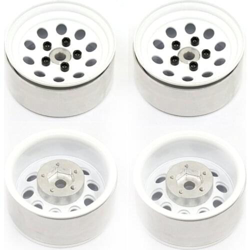 4Pcs Metal 1.9 Beadlock Wheel Rim Hub for 1/10 RC Crawler Car Axial SCX10 II 90046 AXI03007 Traxxas TRX4 RC4WD D90