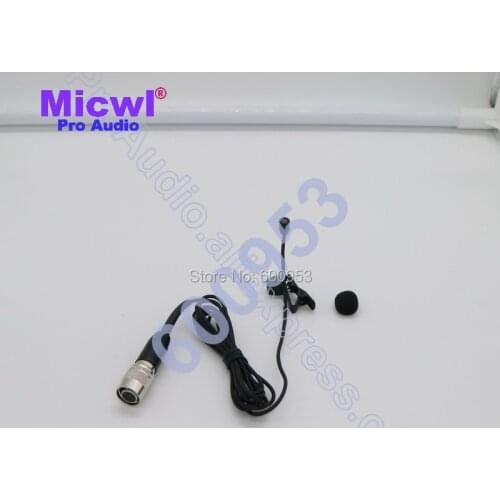MICWL A5-TH Omnidirectional Micro Mini Tie Clip-On Lavalier Lapel Microphone for Audio Technica Wireless Pocket Hirose 4 pin