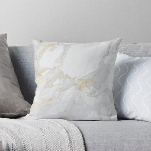 Marble with Gold Throw Pillow Cushion Cover Polyester throw pillows case on sofa home living room car seat decor 45x45cm