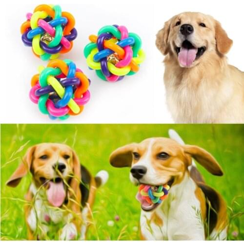 Colorful Bell Woven Ball Dog Toy for Small Dogs Chew Puppy Toy Dog Stuff Dogs Toys Pet Dog Toys