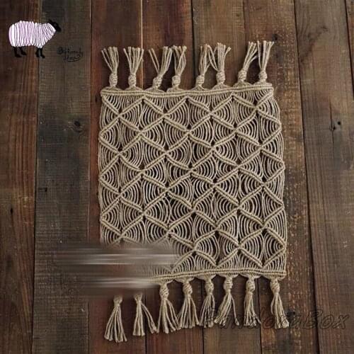 Newborn Baby Photography Props 100%Handmade Tassel Blanket for Baby Girl Boy Photo Shoot Basket Filler bebe fotografia Accessory