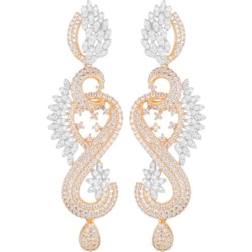 LARRAURI Luxury Princess Full Mirco Cubic Zirconia Naija Wedding Women Earring Fashion Jewelry