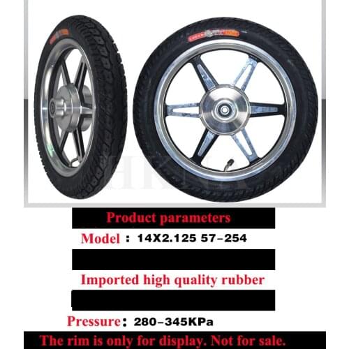 14X2.125 (57-254) Tires Inner Outer Tube for Electric Vehicles Electric Motorcycles 14x2.125 Wear Resistant High-quality Tire