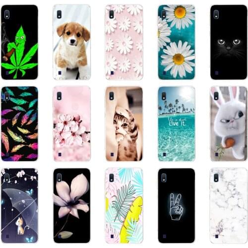 For Samsung Galaxy A10 A10 S Case Soft Silicone Flower Phone Case For Samsung Galaxy A10 A 10s A105F A105 TPU Cases Cover Funda