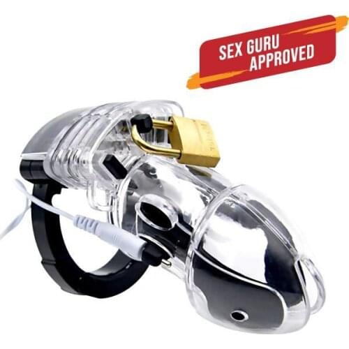 SHOCK THE COCK DELUXE SILICONE CHASTITY CAGE 2.95 INCHES LONG
