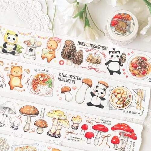 Cute Plant Mushroom Panda Washi Tape for Card Making Bullet Journal DIY Scrapbooking Decorative Sticker