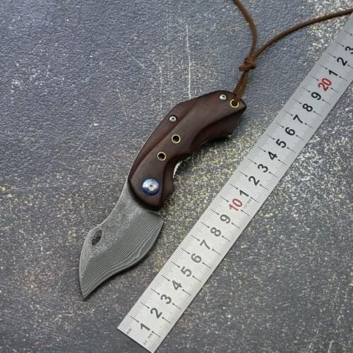 TN169 folding knife VG10 pattern steel blade sandalwood handle practical outdoor camping hunting pocket fruit knives EDC tools