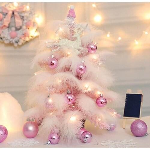 Christmas Tree LED Light Fine Workmanship PVC Artificial Table Top Xmas Pine Decorations Festival Supplies Home Delicate Pendent