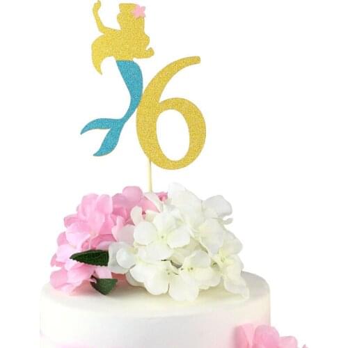 Mermaid Cake Topper Glitter Topper Mermaid Decor Mermaid Party Birthday Party Decorations Party Supplies