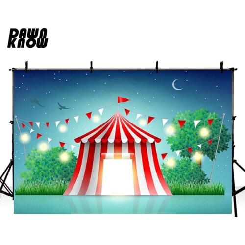 DAWNKNOW Cartoon Starry Sky Vinyl Photography Background For Baby Tree Photo Shoot Backdrop For Wedding Photo Studio lv526