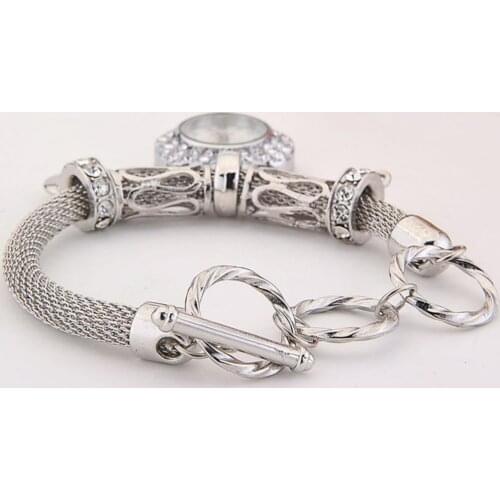 40%HOT Fashion Womens Love Heart Bracelet Watch Charm Band Analog Quartz Wrist Watch