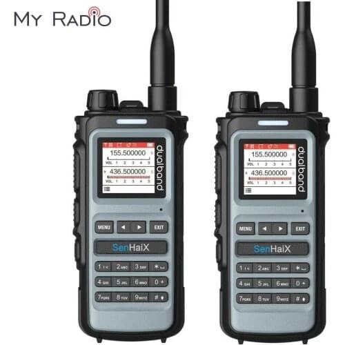 1 Pair SENHAIX 8600 HAM Two Way Radio TPU Waterproof Dual Band 70cm & 2Meter Srandby Display VOX Repeat HAM Interphone