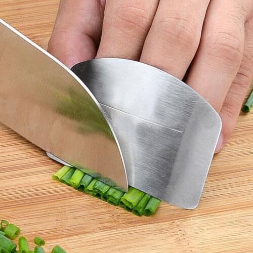 1PC Finger Guard Protect Finger Hand Cut Hand Protector Knife Stainless Steel Kitchen Drop Shield Tool