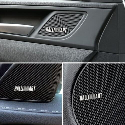 10pcs car audio decorate 3D Aluminum Badge Emblem Sticker for Mitsubishi RalliArt asx lancer accessories car styling