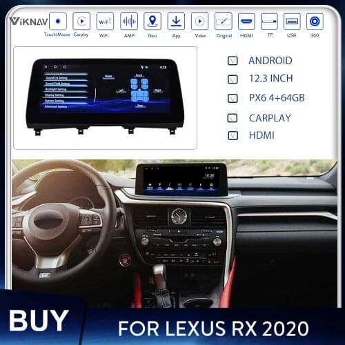 12.3 inch Android Player DVD Multimedia for Lexus RX RX300 RX350 RX450 2020 car accessories support Player