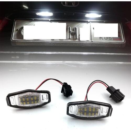 2pcs White LED License Plate Light For Acura MDX RL TL TSX ILX For Honda Civic Accord Odyssey License Plate Light