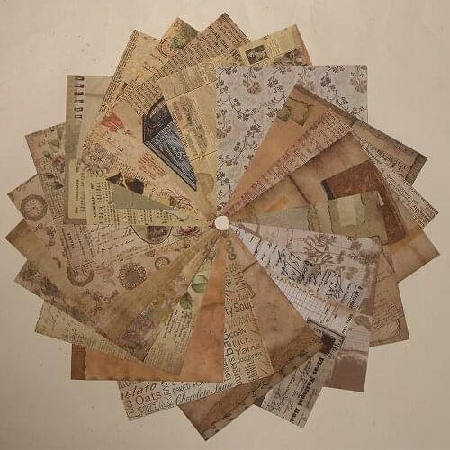 20pcs Vintage Paper DIY Scrapbooking Sheet Gifts Packing Card Journal Decor Decorative DIY Craft Background Paper