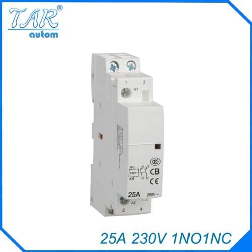 2P 25A 220V/230V 50/60HZ Din rail Household ac contactor 1NO+1NC