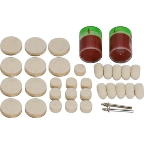 34Pcs/Set Soft Felt Buffing Burr Polishing Wheels Brushes Kits For Metal Rotary Tools For Dremel Accessories Polishing Pad