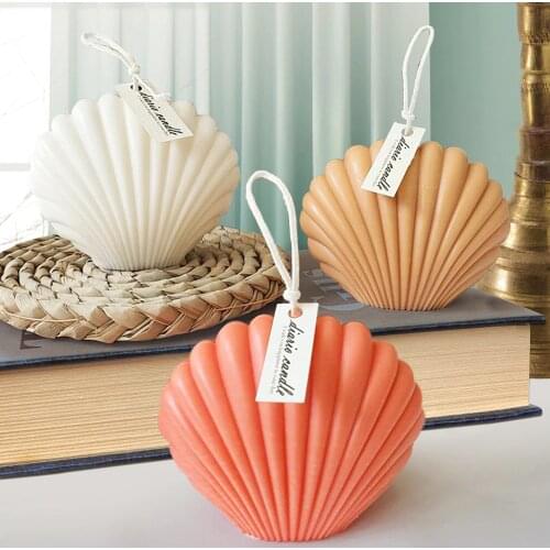 3d Seashell Shell Candle Silicone Moulds Cake Decoration Tools Durable Plastic Scallop Mold Diy Craft Fondant Molds