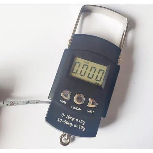 50kg/110lb Portable Suitcase Scale LCD Digital Display Hanging Weight Electronic Scale For Tackle Bag Luggage Outdoor