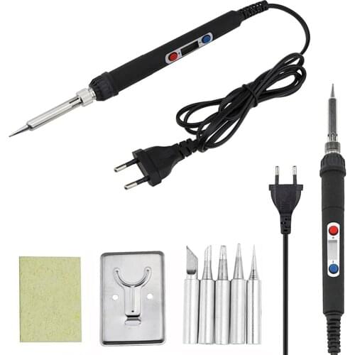 60W Electric Soldering Iron 220V 110V Adjustable Temperature LED Soldering Iron Welding Disassembly Repair Tool Set