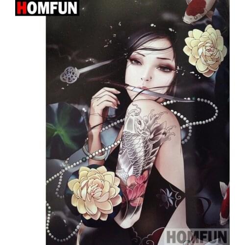 HOMFUN Full Square/Round Drill 5D DIY Diamond Painting "Cartoon beauty" 3D Embroidery Cross Stitch 5D Home Decor A16121