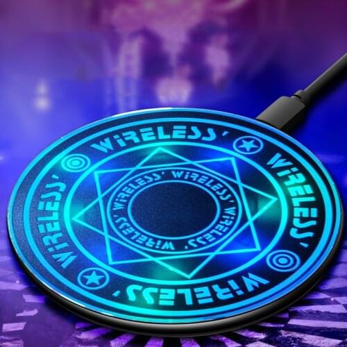 Qi 10W Wireless Charger Pad Quick Charge LED Glowing Magic Array Charger For Huawei P40 Xiaomi iPhone Mobile Phone Fast Chargers