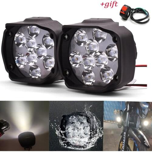 2PCS Motorcycle Headlight 1000LM Spotlight With Switch Auxiliary Lamp For Yamaha XSR 700 900 TDM 900 YBR 125 YZF R15 XT660
