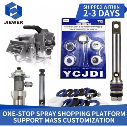 JIEWER Airless Sprayer Filter Pump Plunger Rod 695795 Sealing Gasket Fitting Team For 390/395/490/495/1095/5900/7900 Series