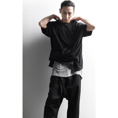 Summer mens sports short sleeve T-shirt loose casual mens handsome trend