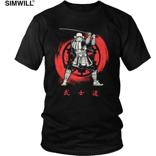 Japanese Samurai Warrior Tees Retro Casual Cotton T Shirt for Men Short Sleeves O Neck Funny Graphic Trooper T-Shirt