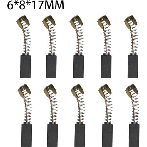 10PCS Motor carbon brush 6*8*17MM Power Tool Graphite Brushes For Electric Motors Tool Spare Parts Replacement