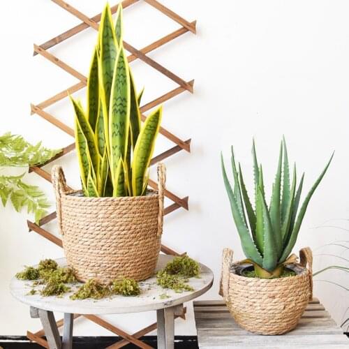 Nordic Art Rattan Flower Basket Decoration Plant Potted Living Room Flower Arrangement Container Household Debris Storage Basket