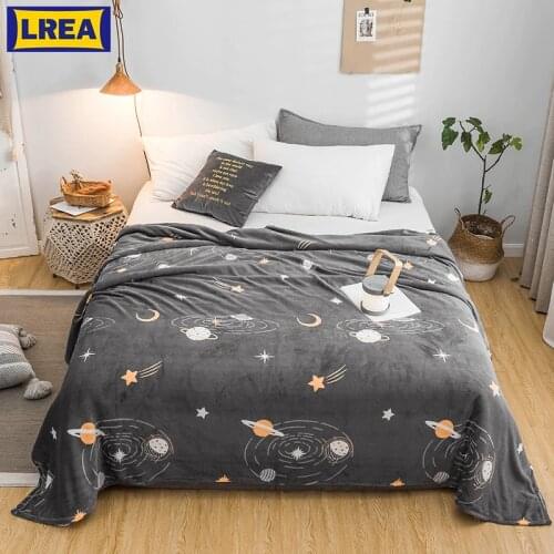 LREA star coral fleece blanket for Bed and Soft and comfortable sofa The vast universe blanket Fashionable style