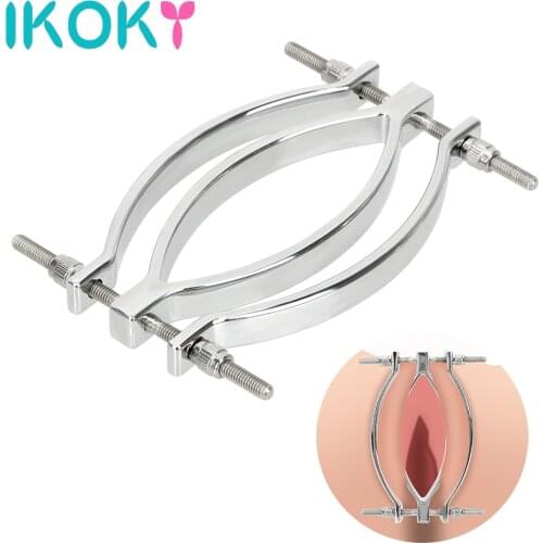 IKOKY Clitoris Clamps Labia Clip G-spot Massage Clitoris Stimulator Sex Toys For Women Adult Games Stainless Steel Teasing