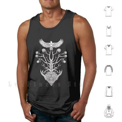 Yggdrasil tank tops vest sleeveless Viking Tale Yggdrasil World Tree Wyrm Nidhoggr Stag Deer Eagle Aesir Norse