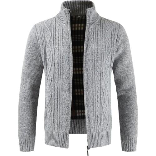 Mens Sweater New 2020 Spring Autumn Fashion Brand Casual Sweater Stand Collar Striped Slim Knit Mens Cardigan Colorful Sweater