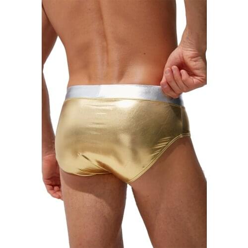 Men Swimwear Mens Sexy Trunks Briefs Beach Board Shorts Swimsuit Male Summer Beachwear Underwear Bathing Suit cueca hombre Gold