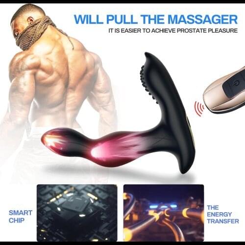 Male Prostate massager Anal Vibrators Wireless Remote Control Buttplug Intelligent Heating Dildo Sexy for Men