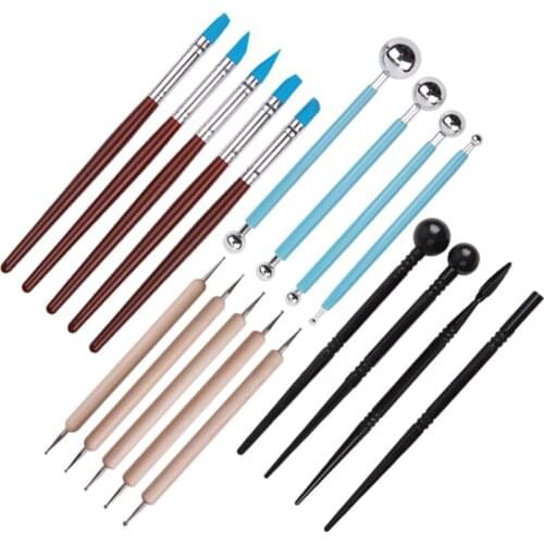 18PCS/Set Dotting Tools Set Pen Dotting Tool Ball Clay Sculpting Carving Tools for Pottery Craft, Coloring, Drawing, Art Drawing