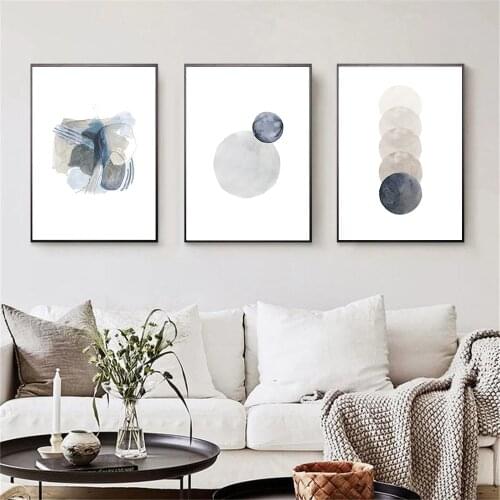 Color Block Brush Abstract Canvas Painting Geometry Wall Art Print Poster Modern Wall Pictures For Living Room Home Decoration