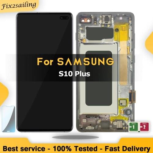 New LCD For Samsung Galaxy S10 SM-G9730 G973F G973U Display Touch Screen Assembly For Samsung S10 Plus SM-G9750 G975F With Frame