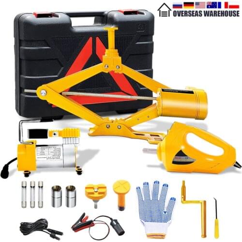 NthPower Electric Car Jack kit 12V With Impact Wrench & Air Pump Automobile car lift Scissor Shaped Jacks Repair Tools For Suv