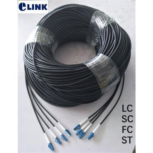 250M TPU SM MM Fiber optic Patchcords 4 cores waterproof LC SC FC Armored patch lead cable Outdoor FTTA jumper 4 fibers 5.0mm