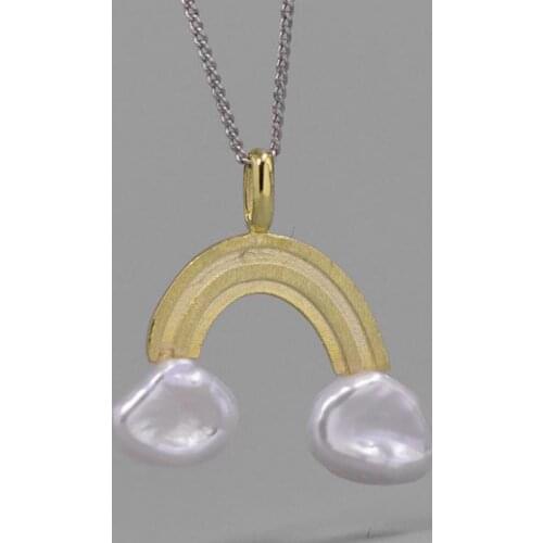 Volta Van Pendant Necklaces Freshwater Pearls 925 Sterling Silver Elegant 2021 New Fine Jewelry Cloud Rainbow Trendy Necklaces