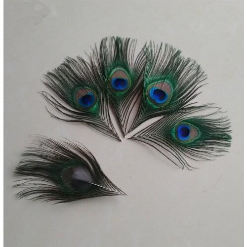 2016 true peacock feather trimmed peacock eye sewing wedding christmas decorations 12-16cm 50 / bag